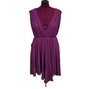 NEW NWT Women's XOXO Purple Deep V-Neck Sleeveless Mini Dress | Size Small